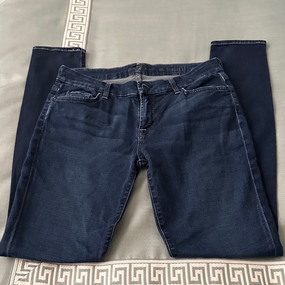 7 For All Mankind Dark Blue Skinny Jeans